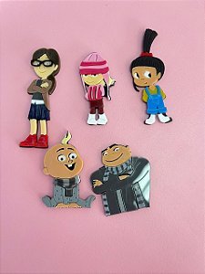 Kit de Apliques de Acrílico Personagens Minions - 5 unidades (1 de cada modelo)